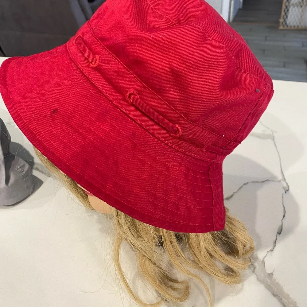 Bucket Hat Double sided color red and flower